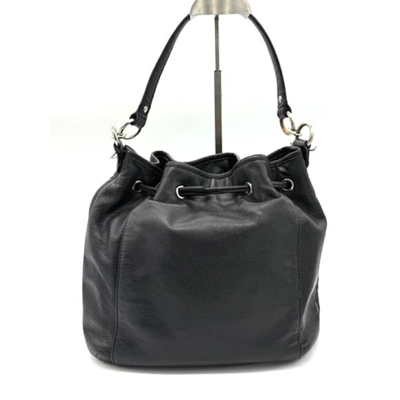 RETAIL $359 COACH Daisy‎ Black Leather Drawstring Shoulder Bucket Bag*Amazing - Picture 2 of 12